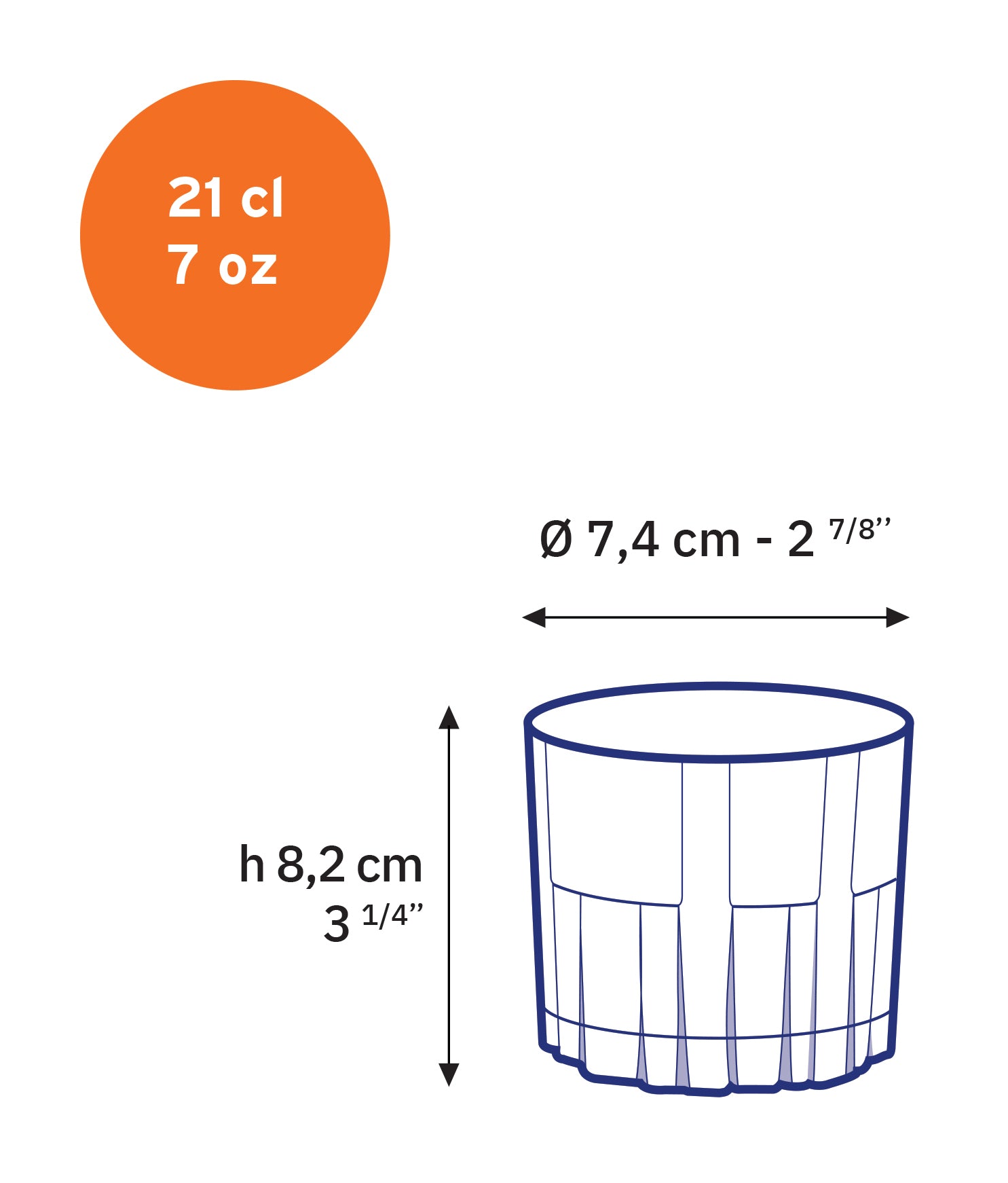 Jazz - Verre bas transparent 21cl (Lot de 6)