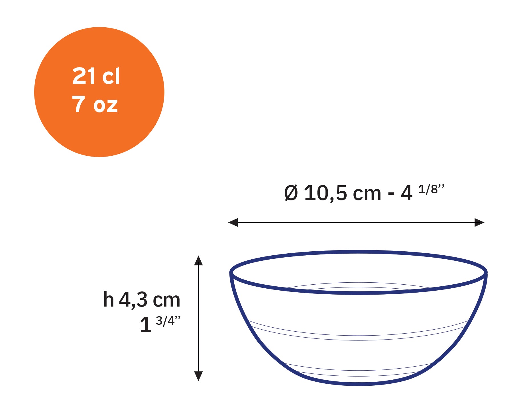 Le Gigogne - Coupelle en verre transparent 10,5cm - 21cl (lot de 6)