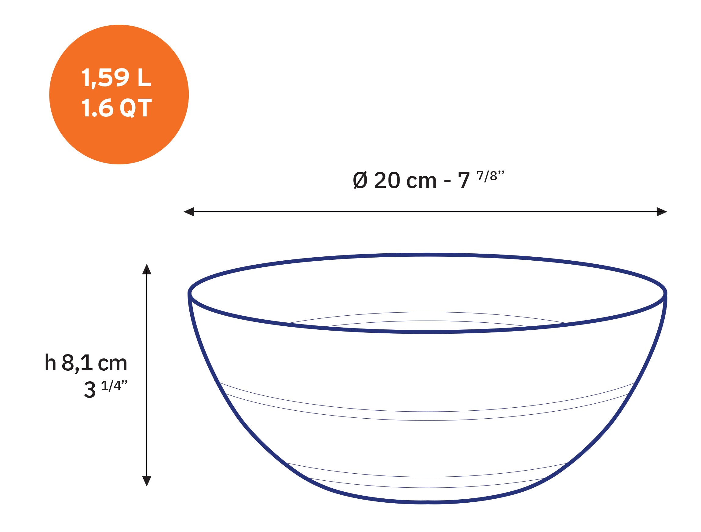 Le Gigogne - Saladier en verre transparent 20cm - 159cl