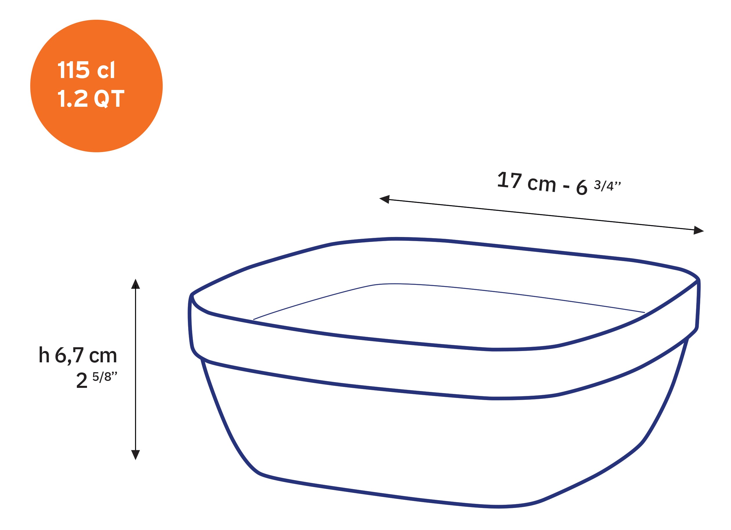 Lys - Saladier carré transparent 1,15l