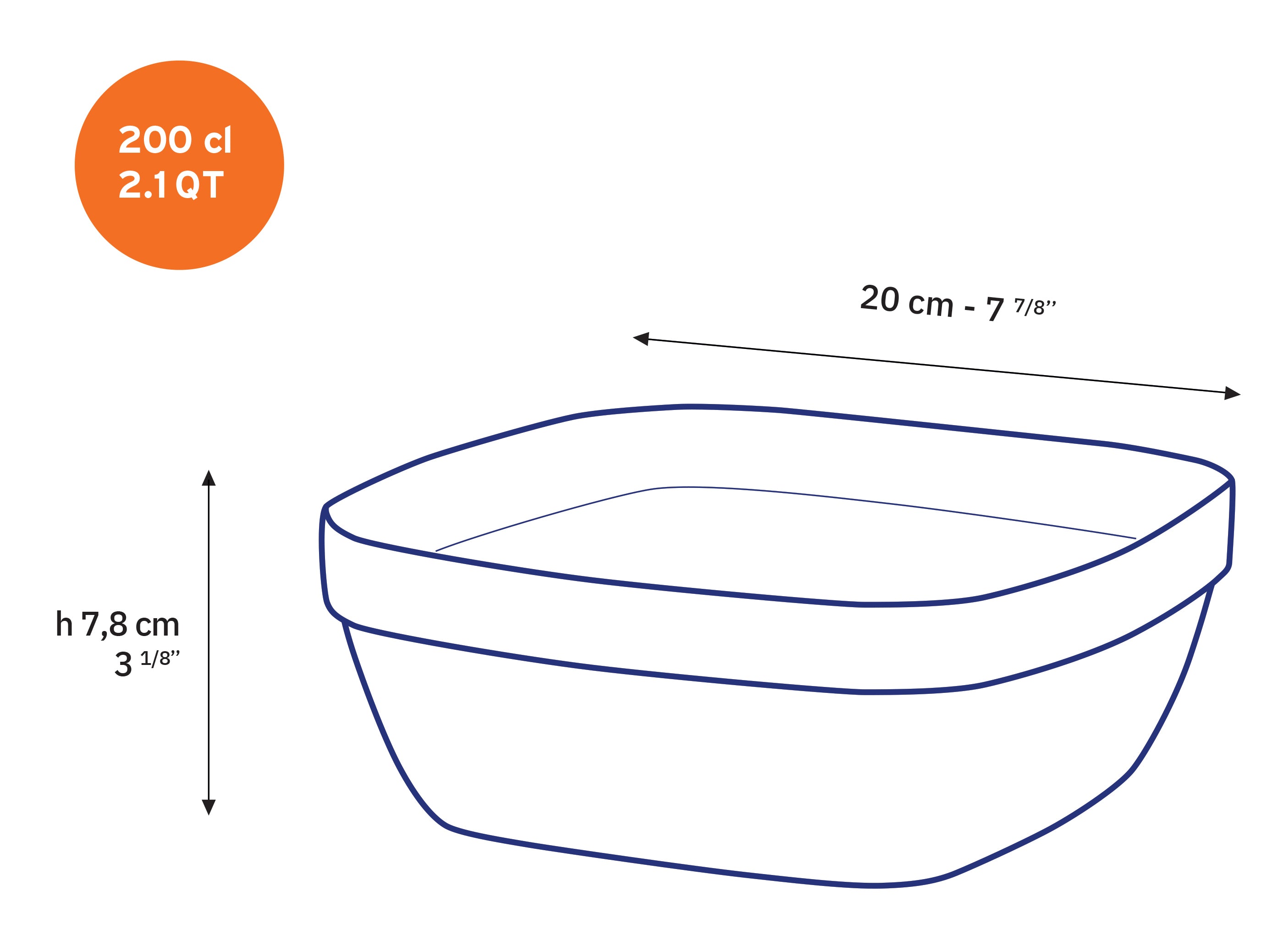 Lys - Saladier carré transparent 2l