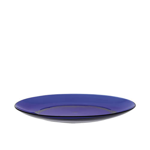 Collection Santorin - Assiette plate en verre coloré bleu saphir 23,5 cm (Lot de 6)