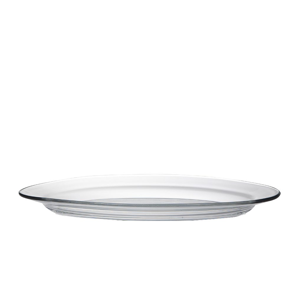 Lys - Plat de service en verre transparent ovale 31cm