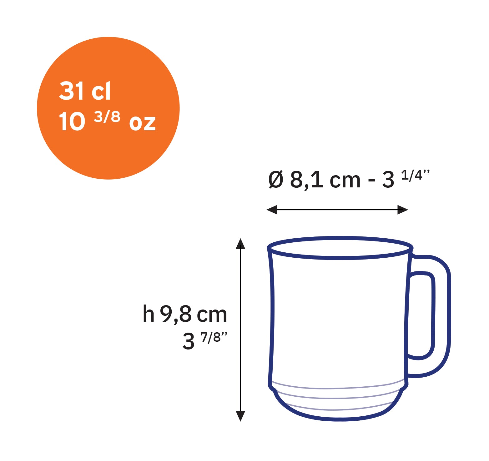 Lys - Tasse en verre Sépia 31 cl (Lot de 6)