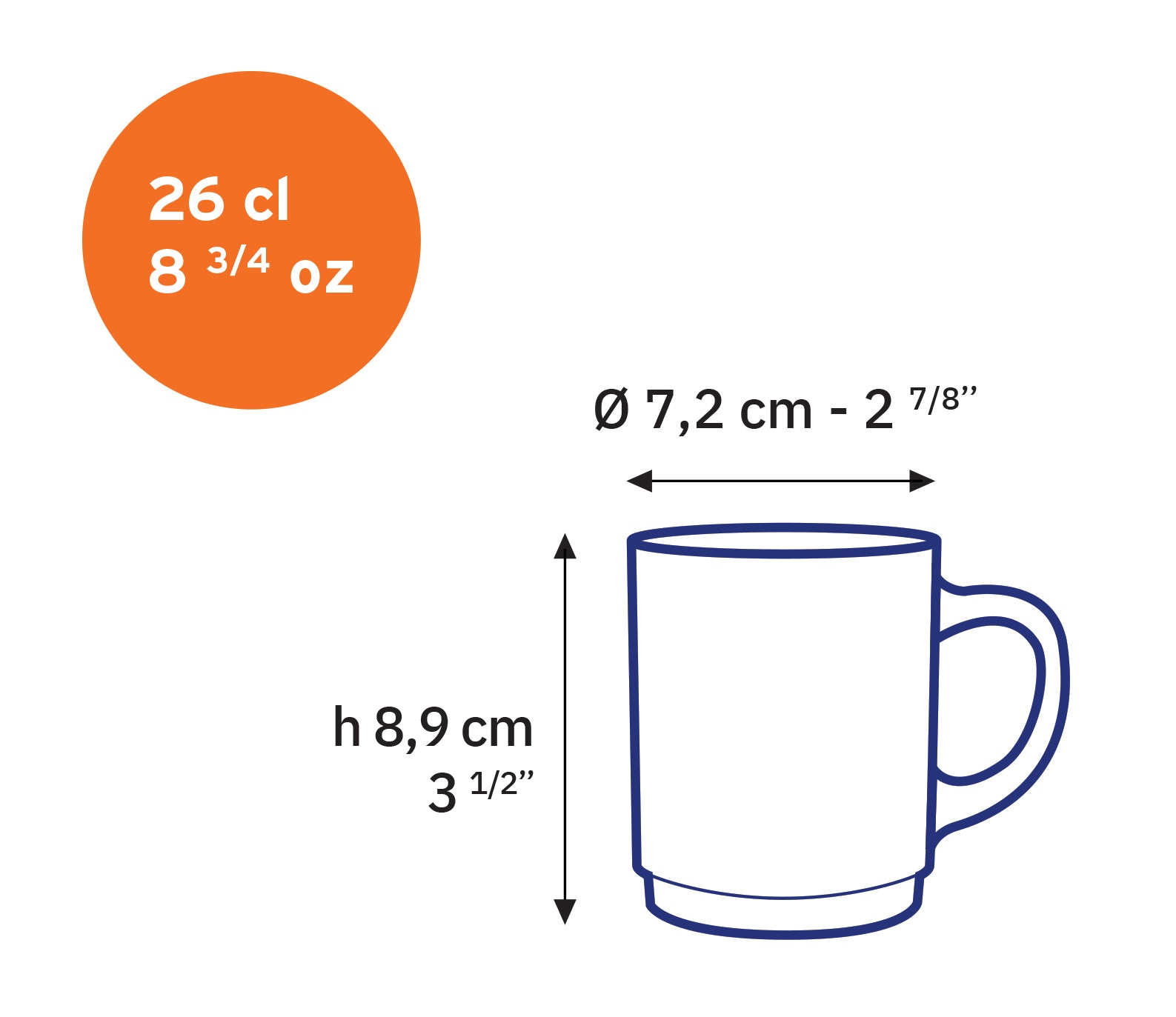 Versailles - Mug en verre Vermeil 26 cl (Lot de 6)