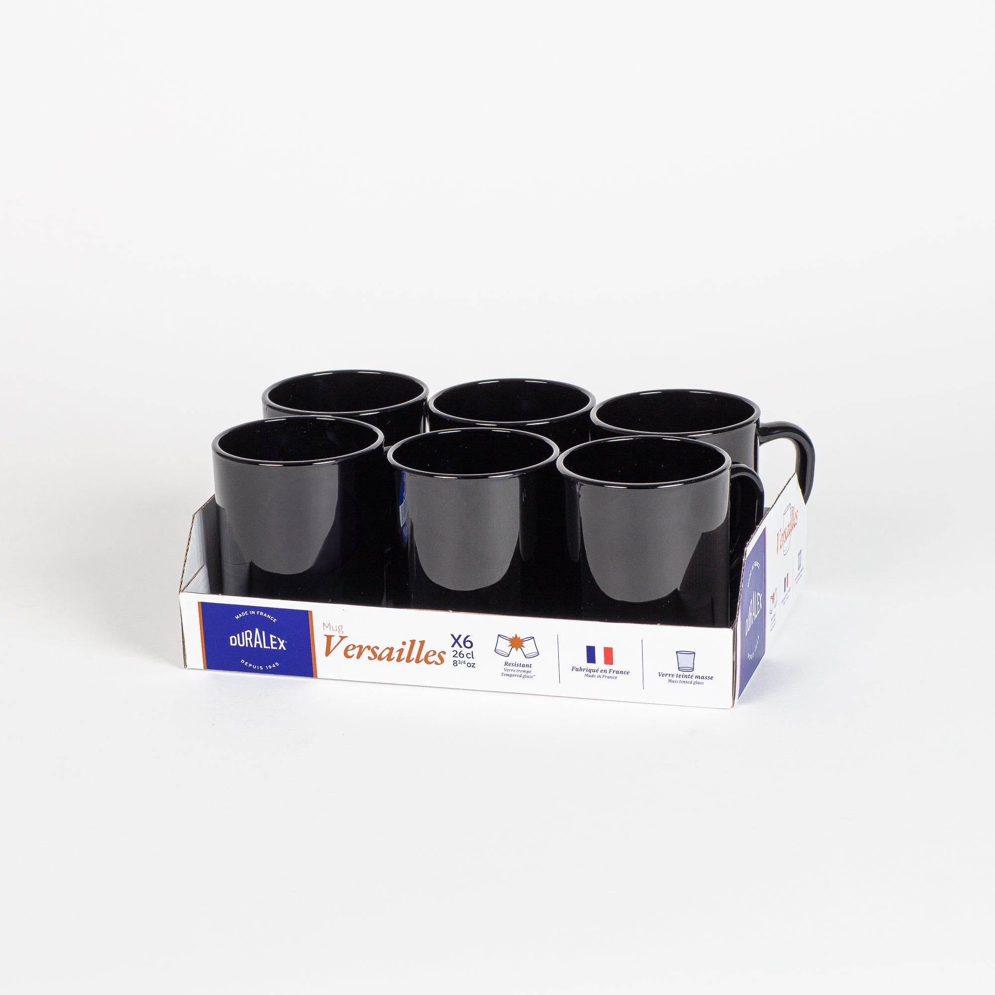 Versailles – Glasbecher Schwarz 26 cl (6er-Set)