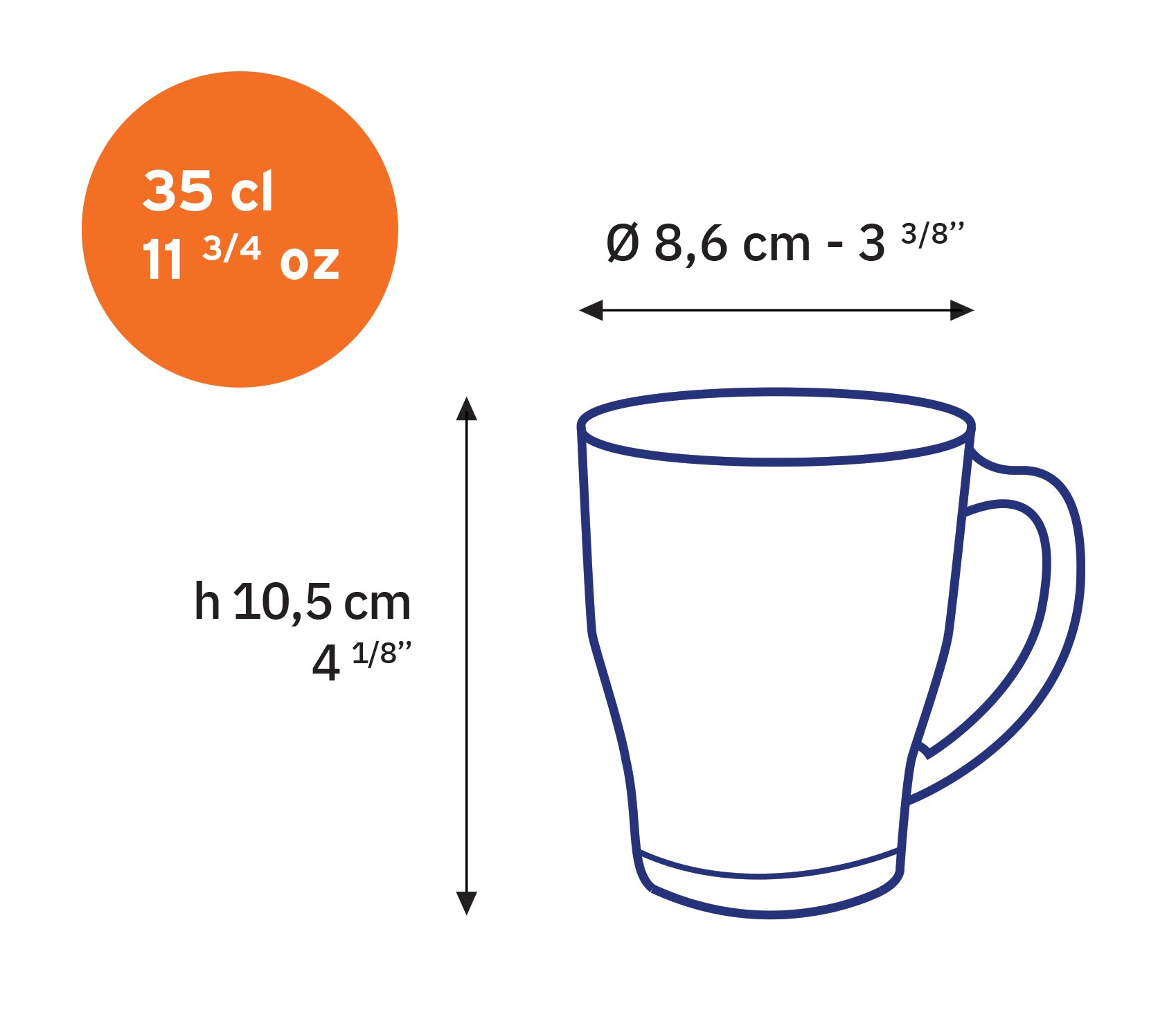 COSY - Mug en verre transparent 35 cl (Lot de 6)
