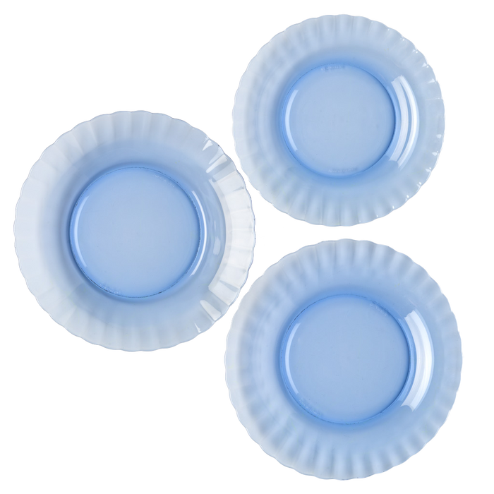 Lot de 6 - Assiette plate ondulée en verre résistant 26 cm transparent LE  PICARDIE®