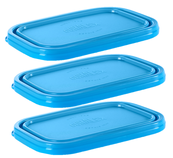 [MM]Freshbox - Lot de 3 couvercles rectangulaires bleus