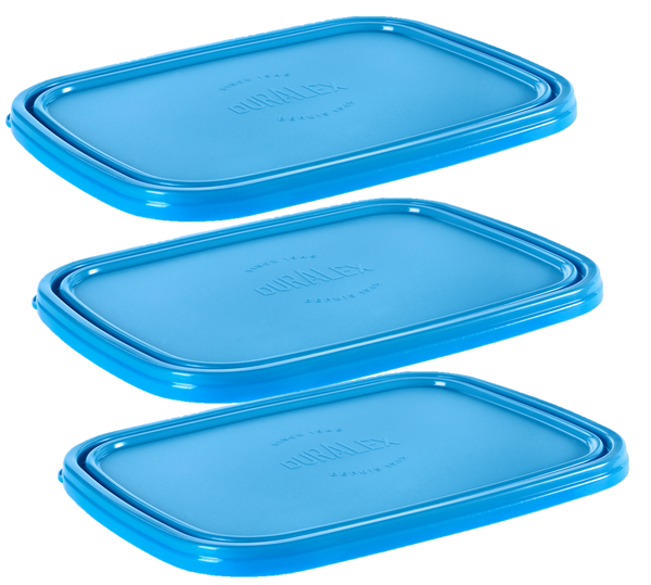 [MM]Freshbox - Lot de 3 couvercles rectangulaires bleus
