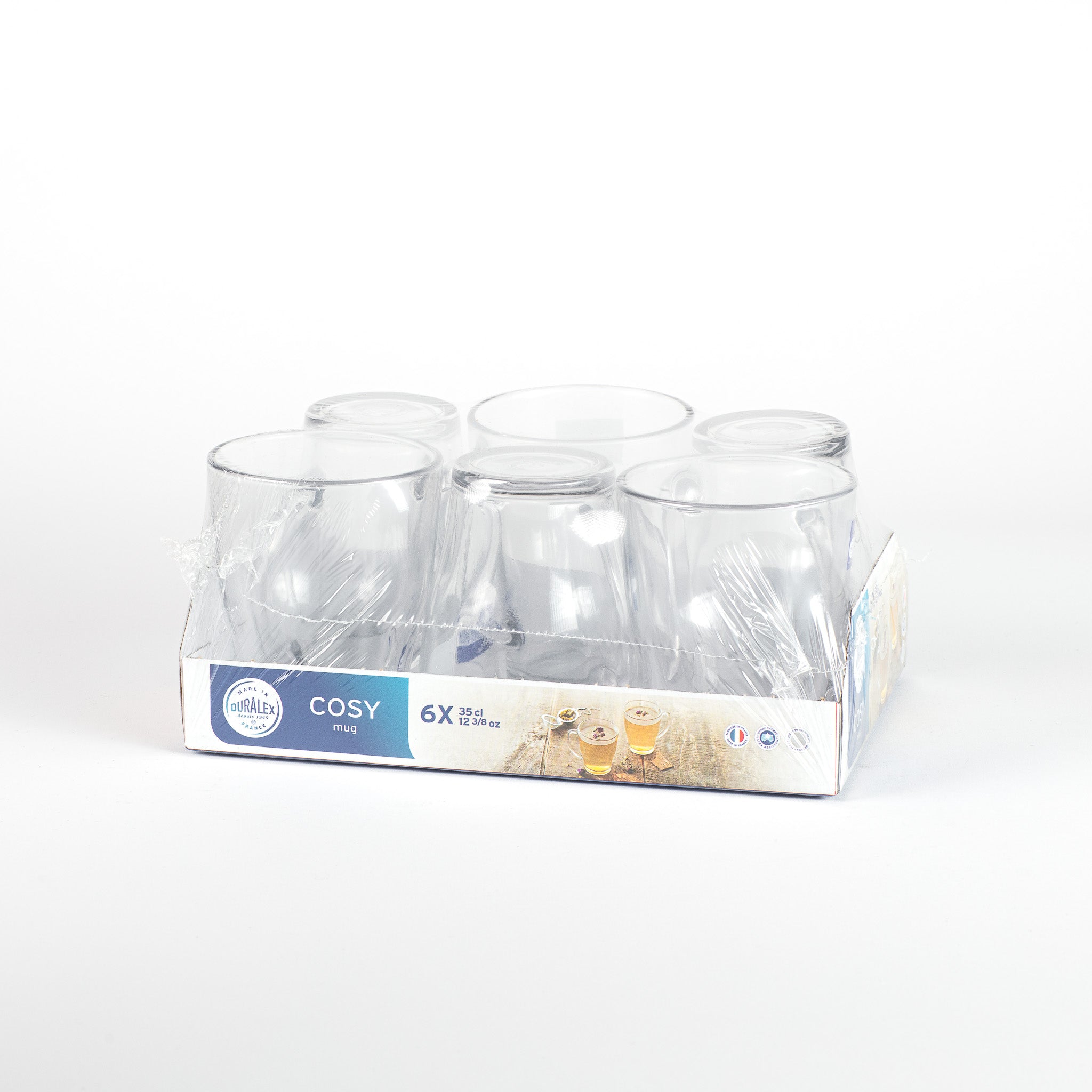 COSY - Mug en verre transparent 35 cl (Lot de 6)