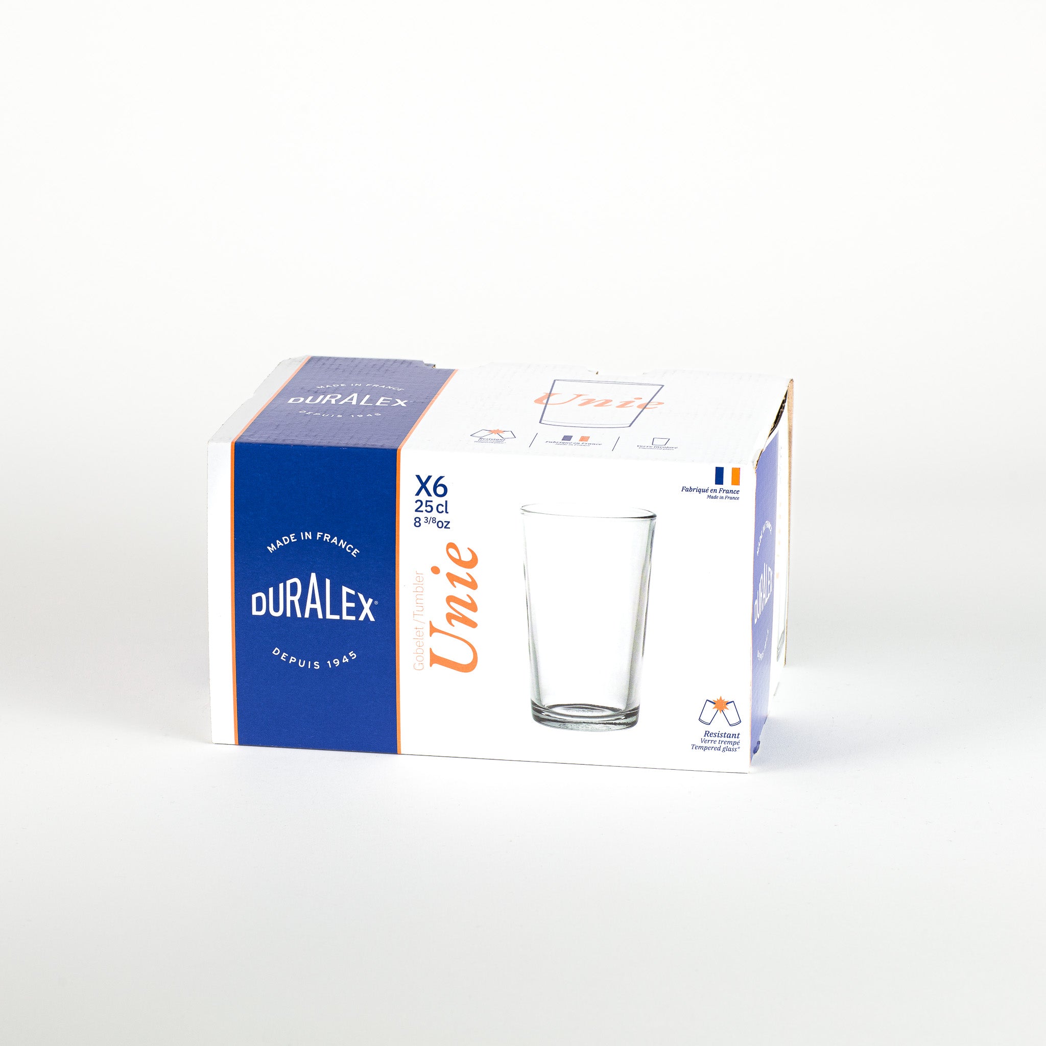 Unie - Verre transparent 25 cl (lot de 6)