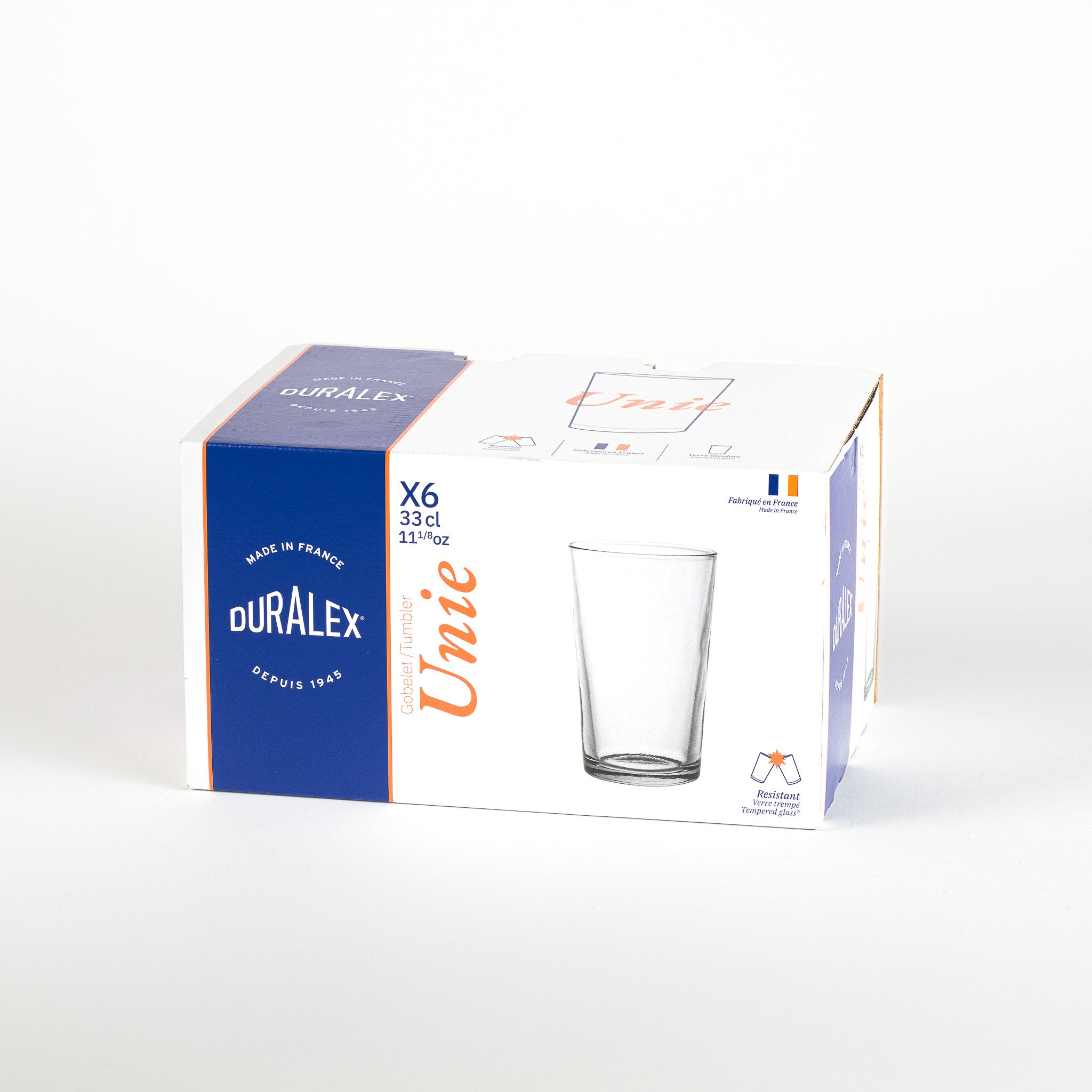 Unie - Verre transparent 33 cl (lot de 6)