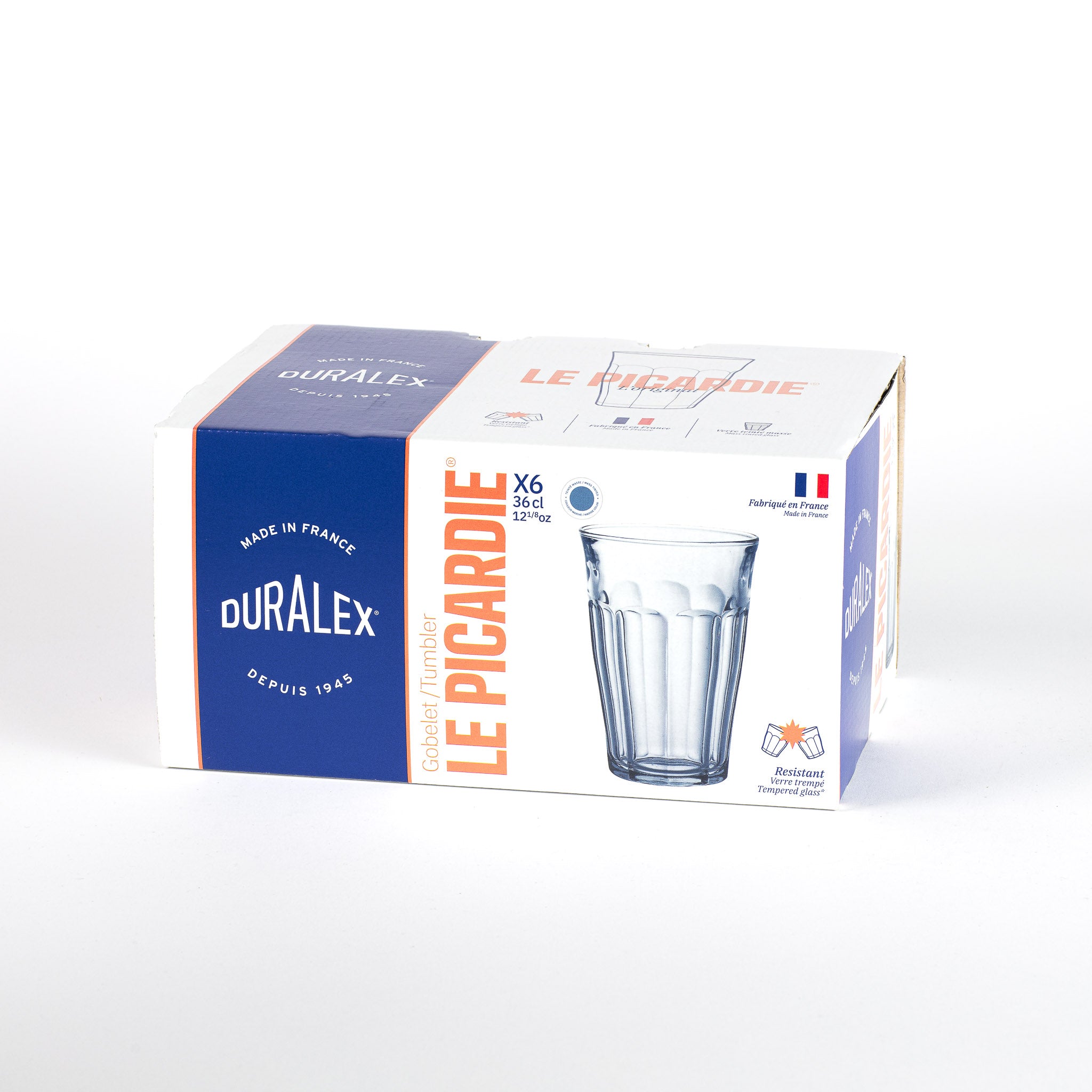 Le Picardie - Verre à eau - Bleu Marine - 36cl (Lot de 6)