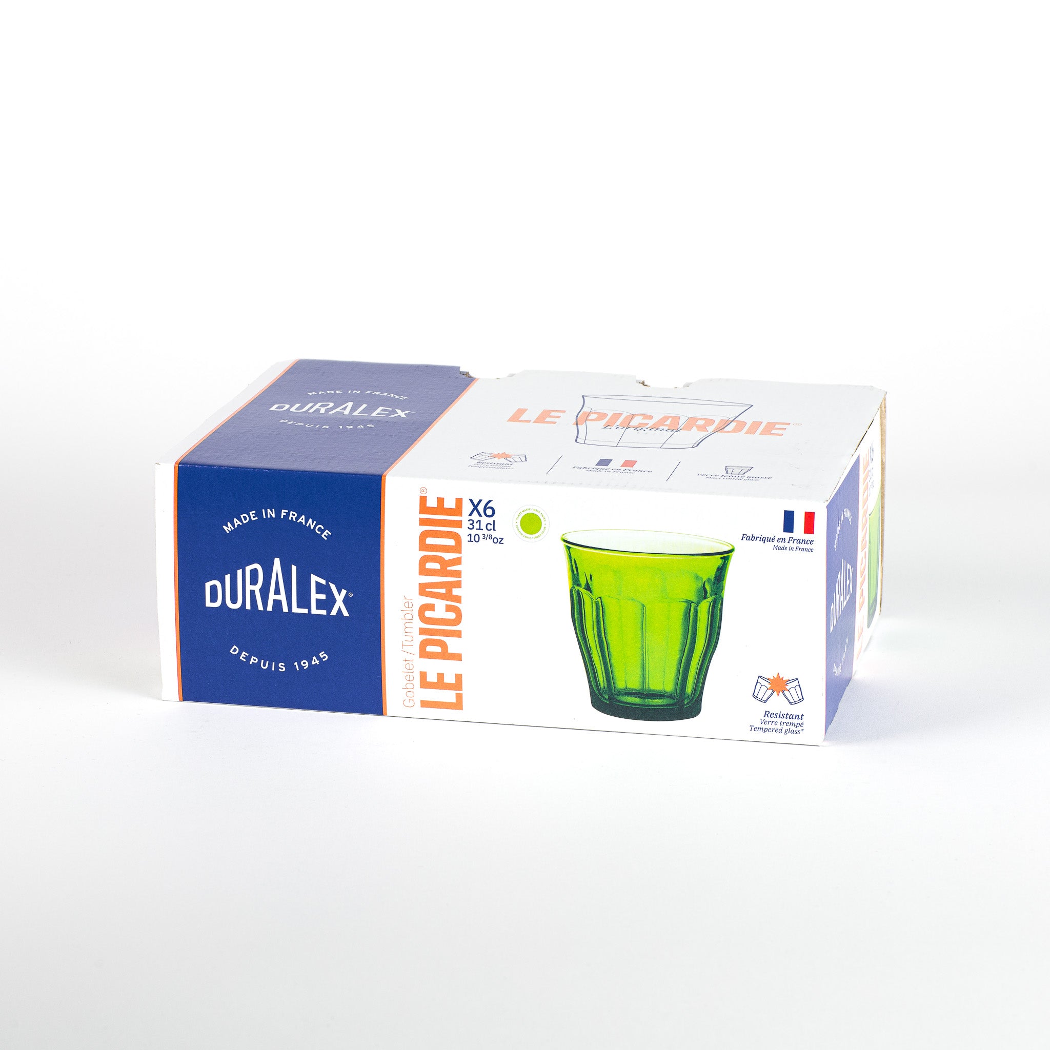 Le Picardie - Verre à eau - Vert - 31cl (Lot de 6)