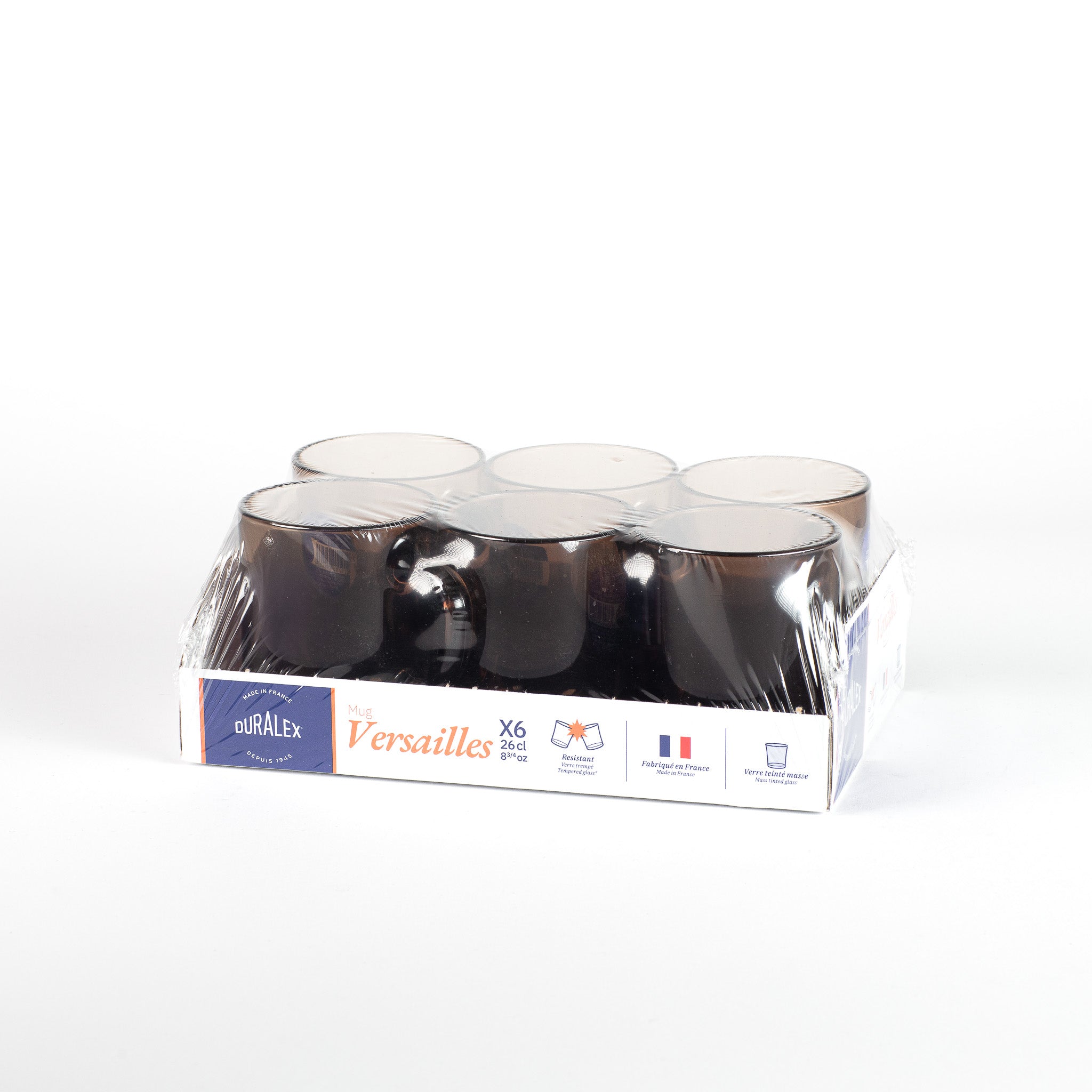 Versailles - Mug en verre Sepia 26 cl (Lot de 6)