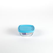 Freshbox - Boite de conservation carrée couvercle bleu 30cl