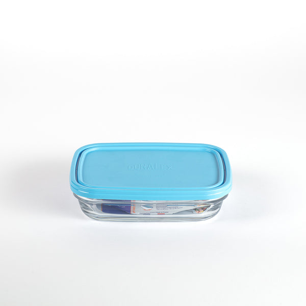 10 Boîtes Repas Rectangulaires Plastique Avec Couvercles Bleus - 500ml - Empilables