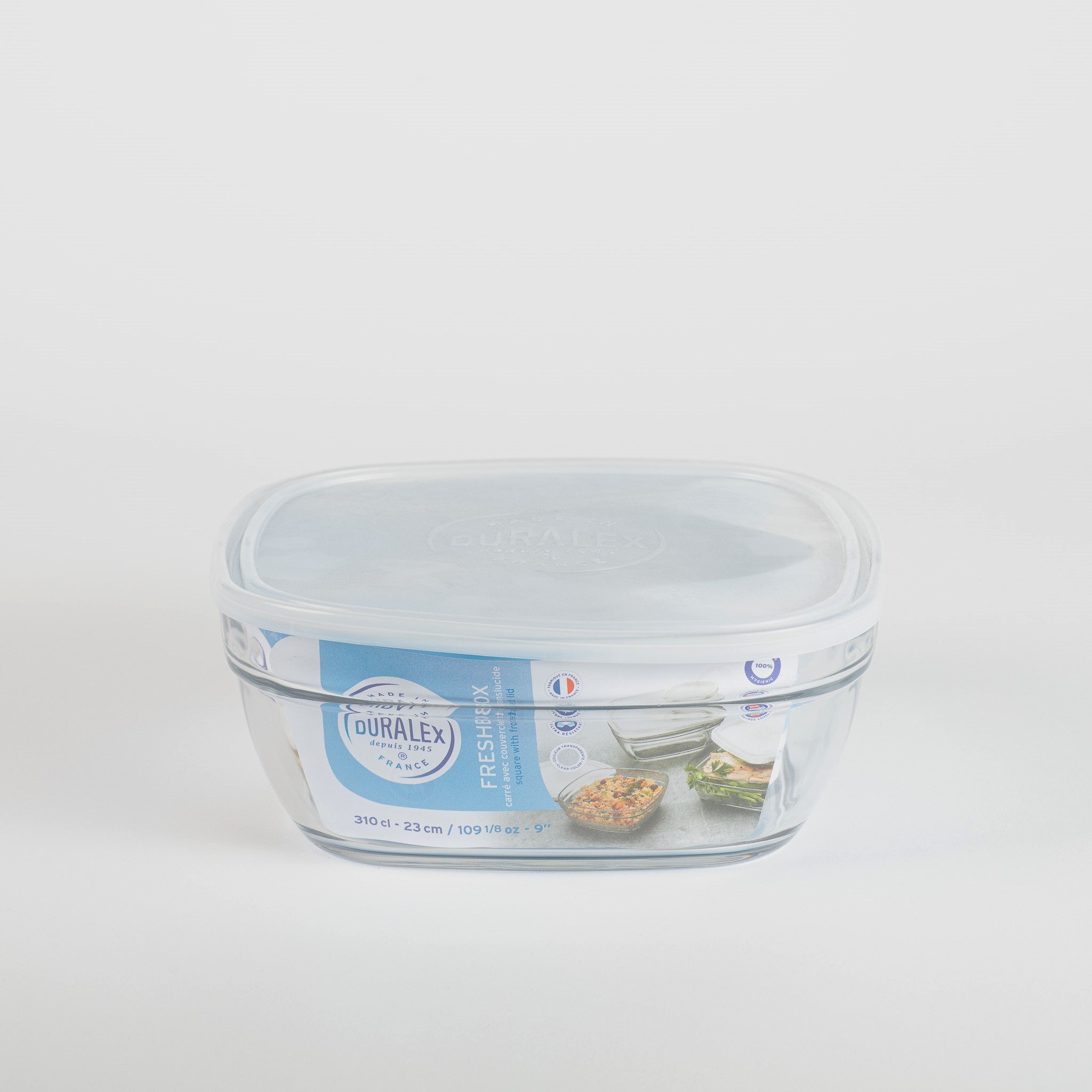 Freshbox - Boite de conservation carrée couvercle blanc 3,1L