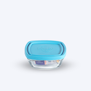 Freshbox - Boite de conservation carrée couvercle bleu 30cl
