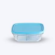 Freshbox - Contenitore rettangolare con coperchio blu 1,65 L