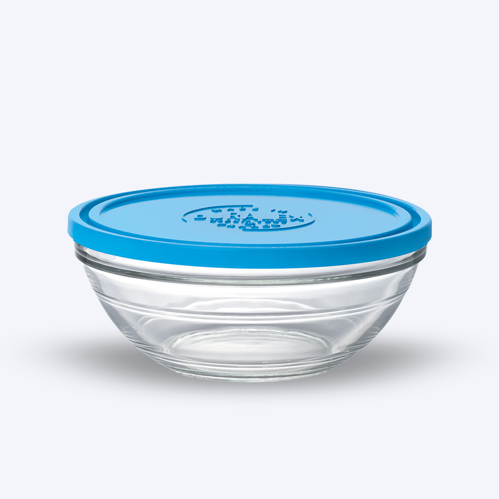 Freshbox - Round storage tin with blue lid 2.4L