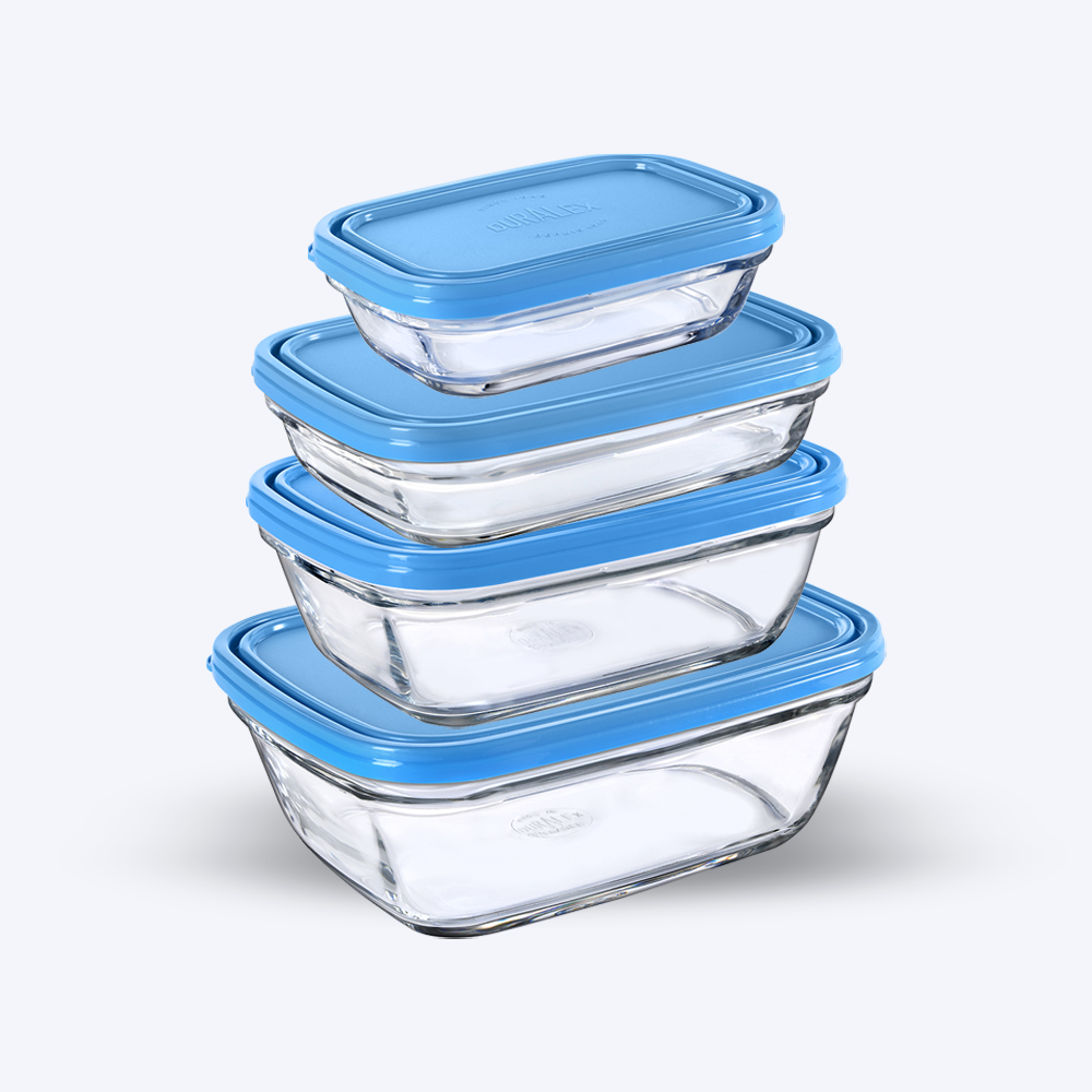 Freshbox - Set de 4 boîtes de conservation rectangulaires multi-tailles