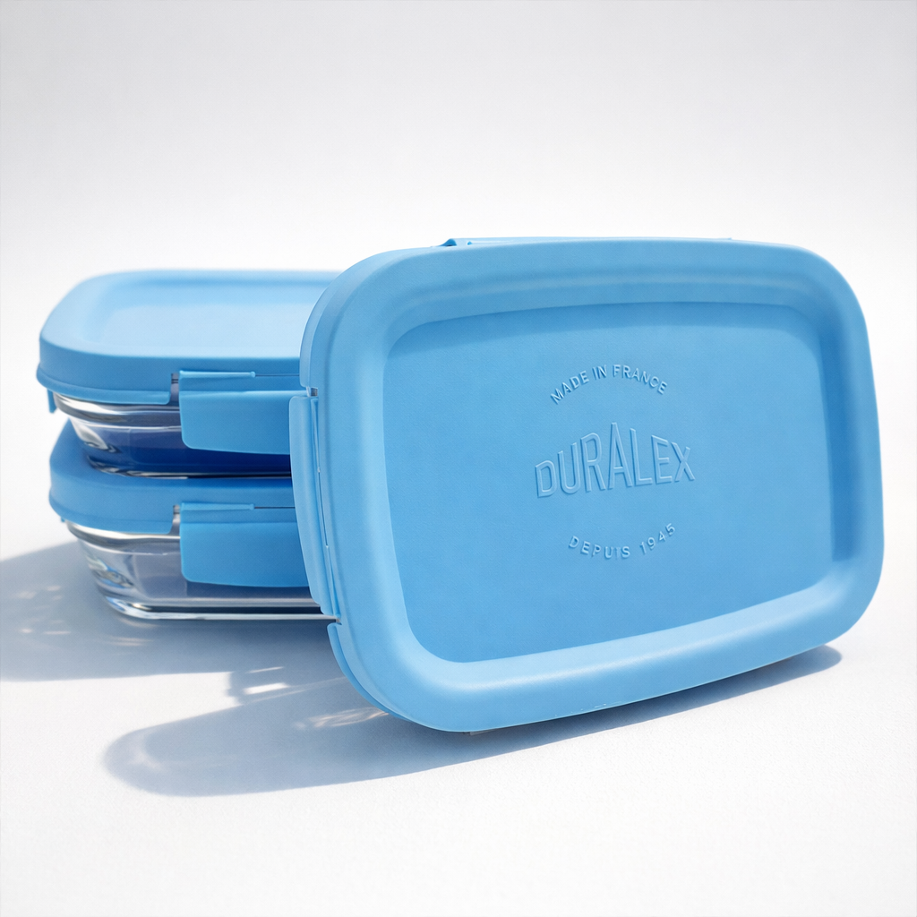 Freshbox - Boite de conservation à ailette couvercle bleu 0.8L