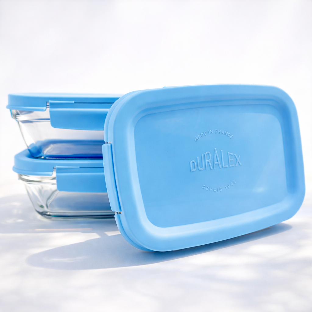 Freshbox - Boite de conservation à ailette couvercle bleu 1.1L