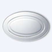 Lys - Plat de service en verre transparent ovale 36cm