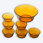 Lys - Saladier (2.2L) et petites coupelles de service (25cl) / Vermeil