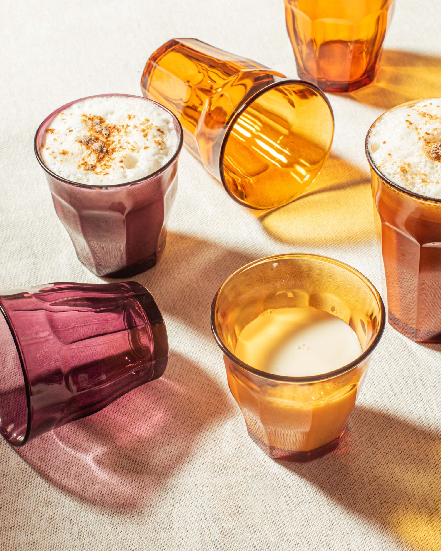 Ensemble de verres Picarde de couleur vermeil et prune