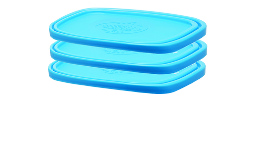 Freshbox - Lot de 3 couvercles rectangulaires bleus