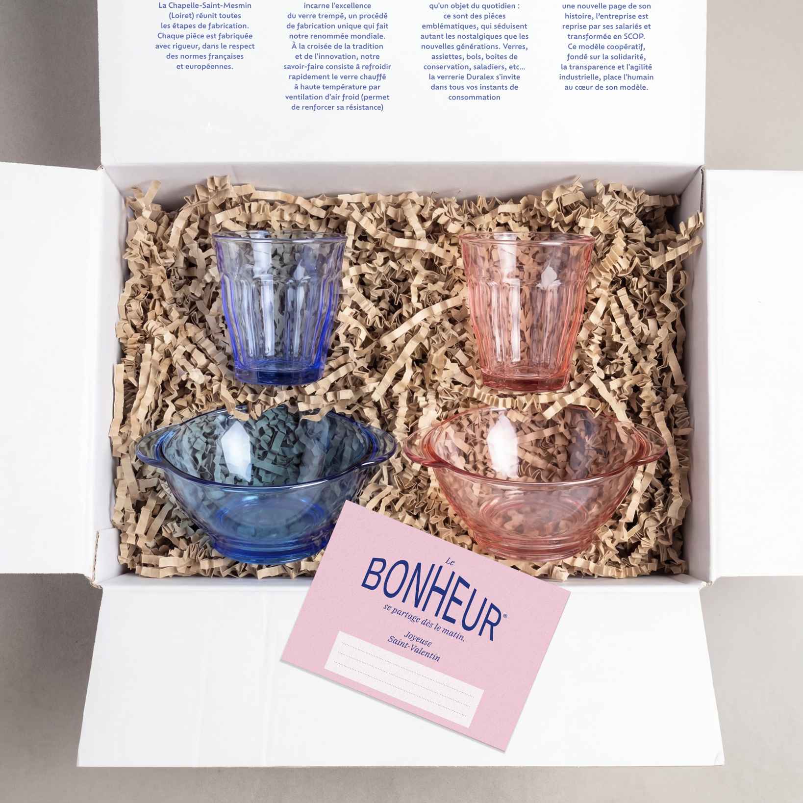 Coffret duo Saint-Valentin - Verres et Bols