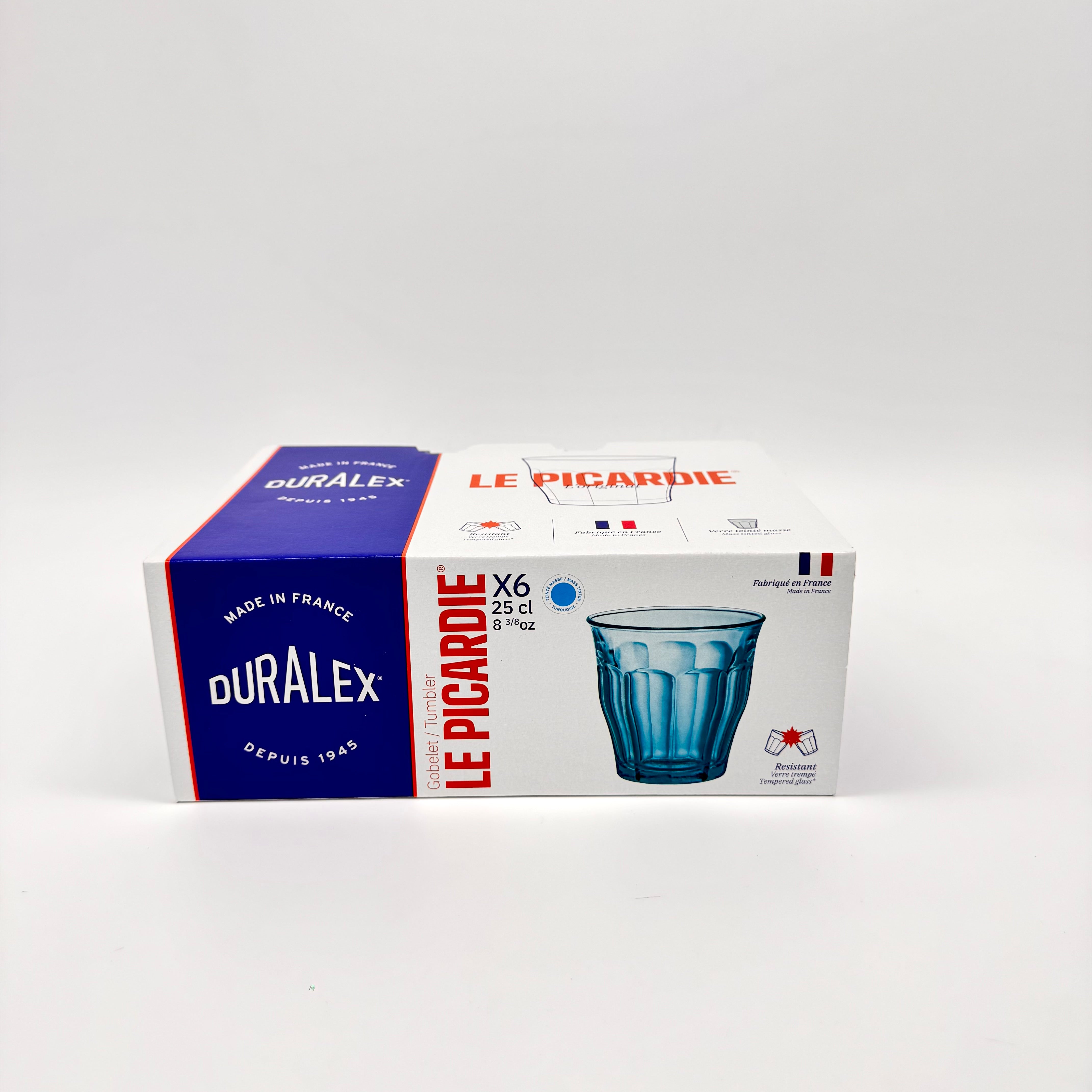 Le Picardie - Verre à eau - Turquoise - 25cl (Lot de 6)