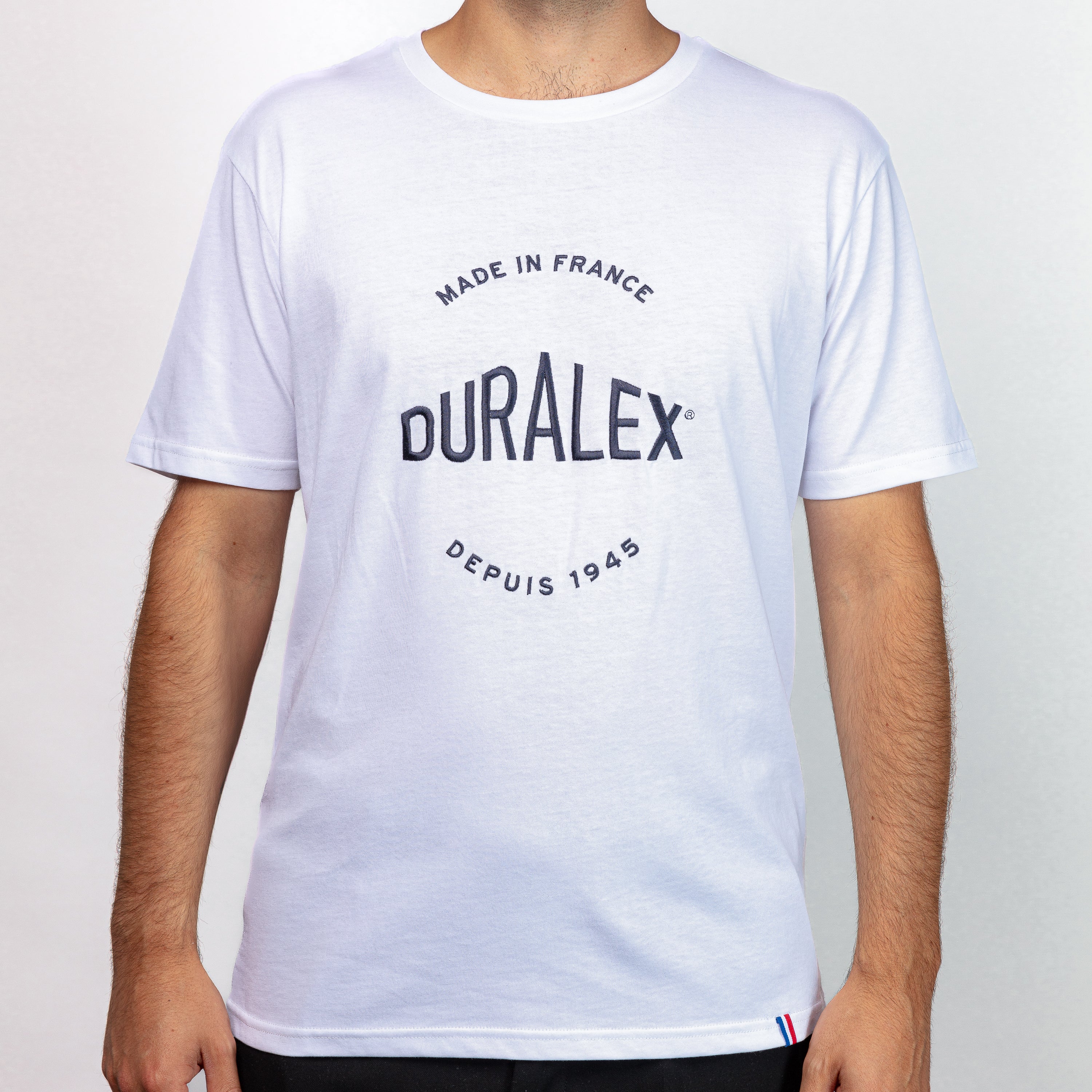 T-shirt blanc - brodé logo Duralex bleu Taille L