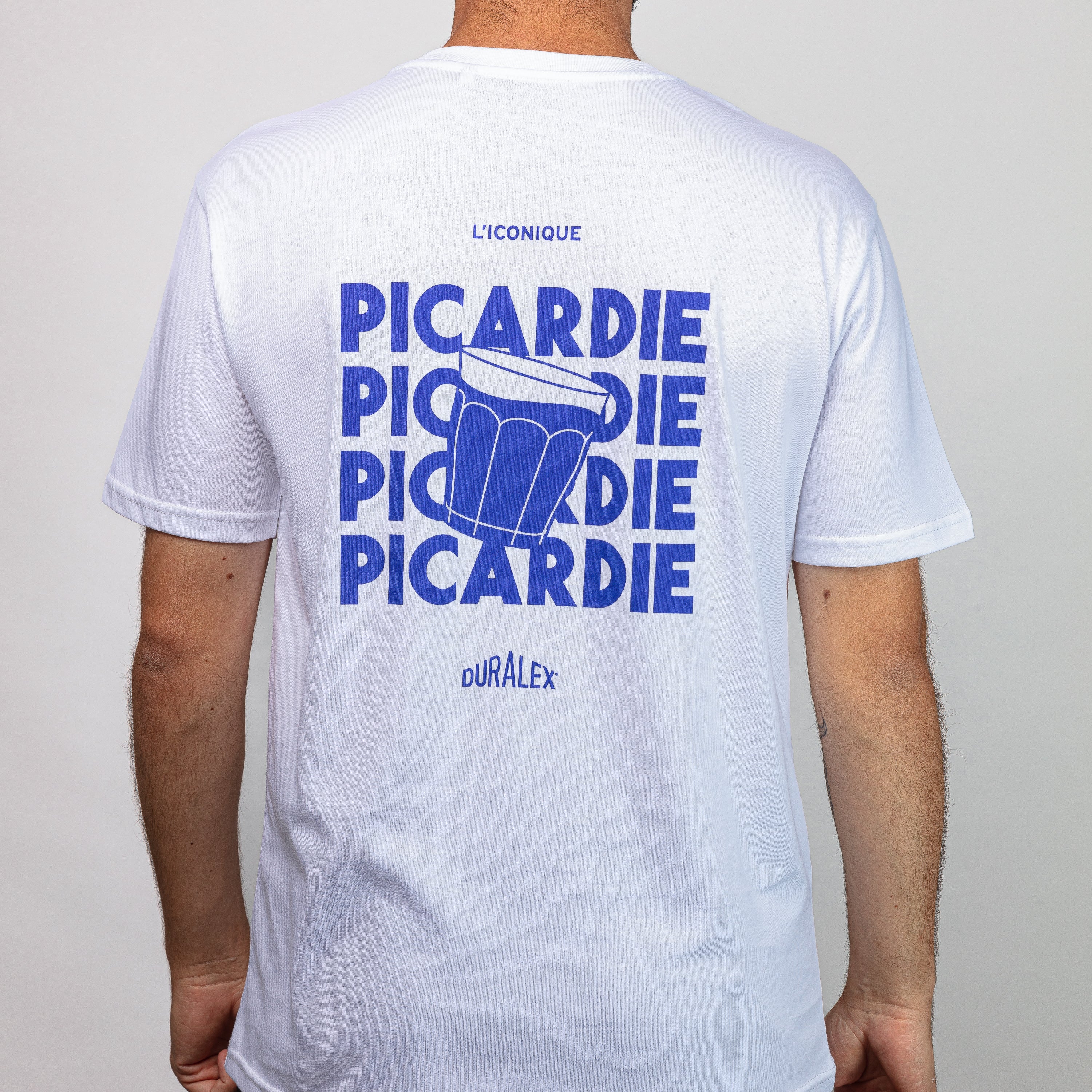 T-shirt blanc - sérigraphie Picardie bleue - Taille M