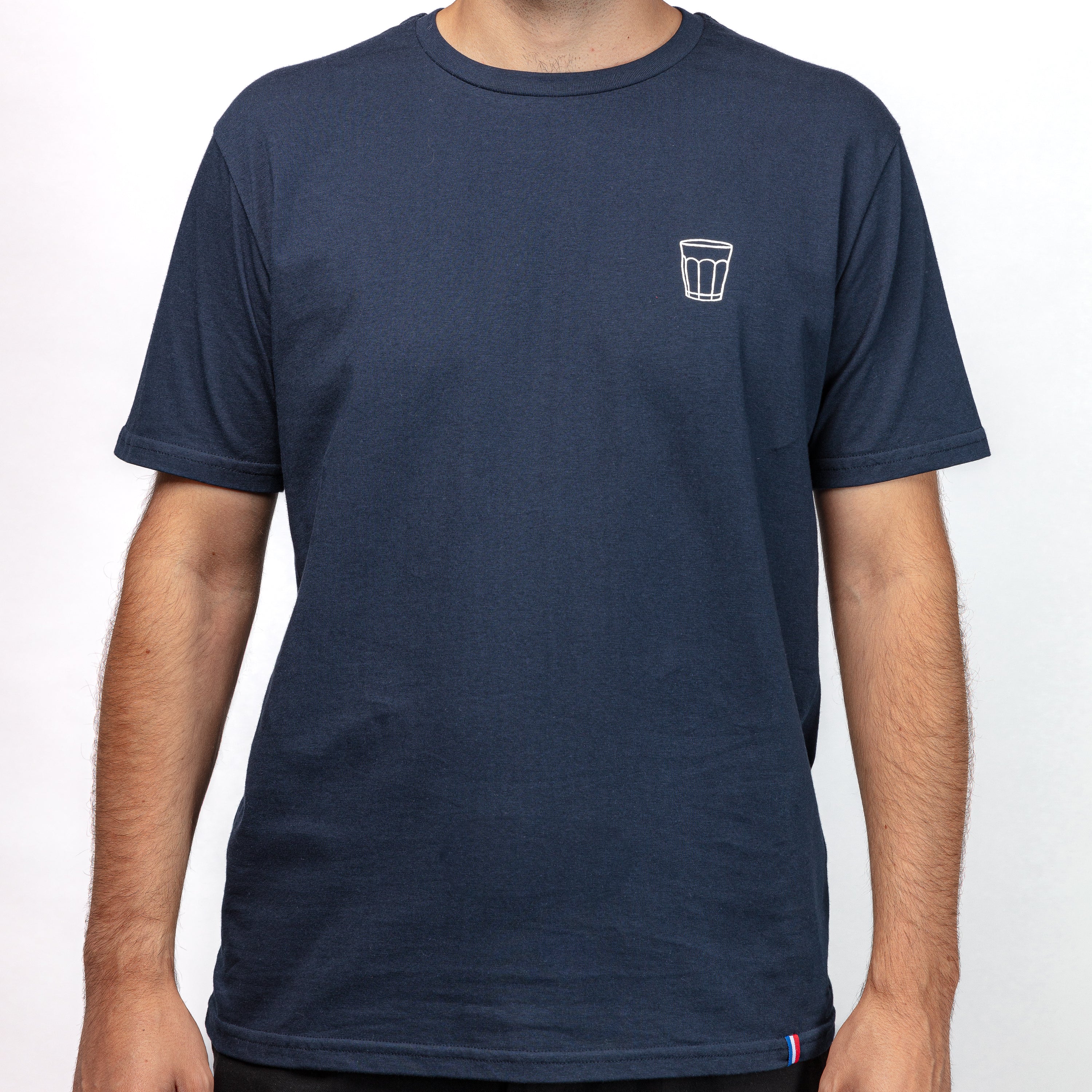 T-shirt bleu - sérigraphie Picardie blanche - Taille L