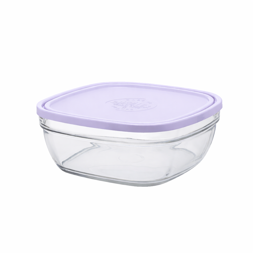 Freshbox - Boite de conservation carrée couvercle mauve 12cm