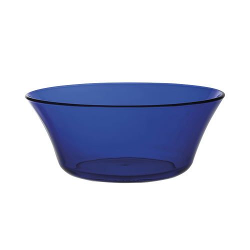 Collection Santorin - Saladier de table en verre bleu saphir