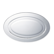 Lys - Plat de service en verre transparent ovale 36cm