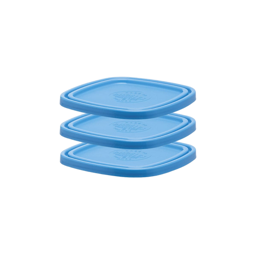 [MM]Freshbox - Lot de 3 couvercles carrés bleus