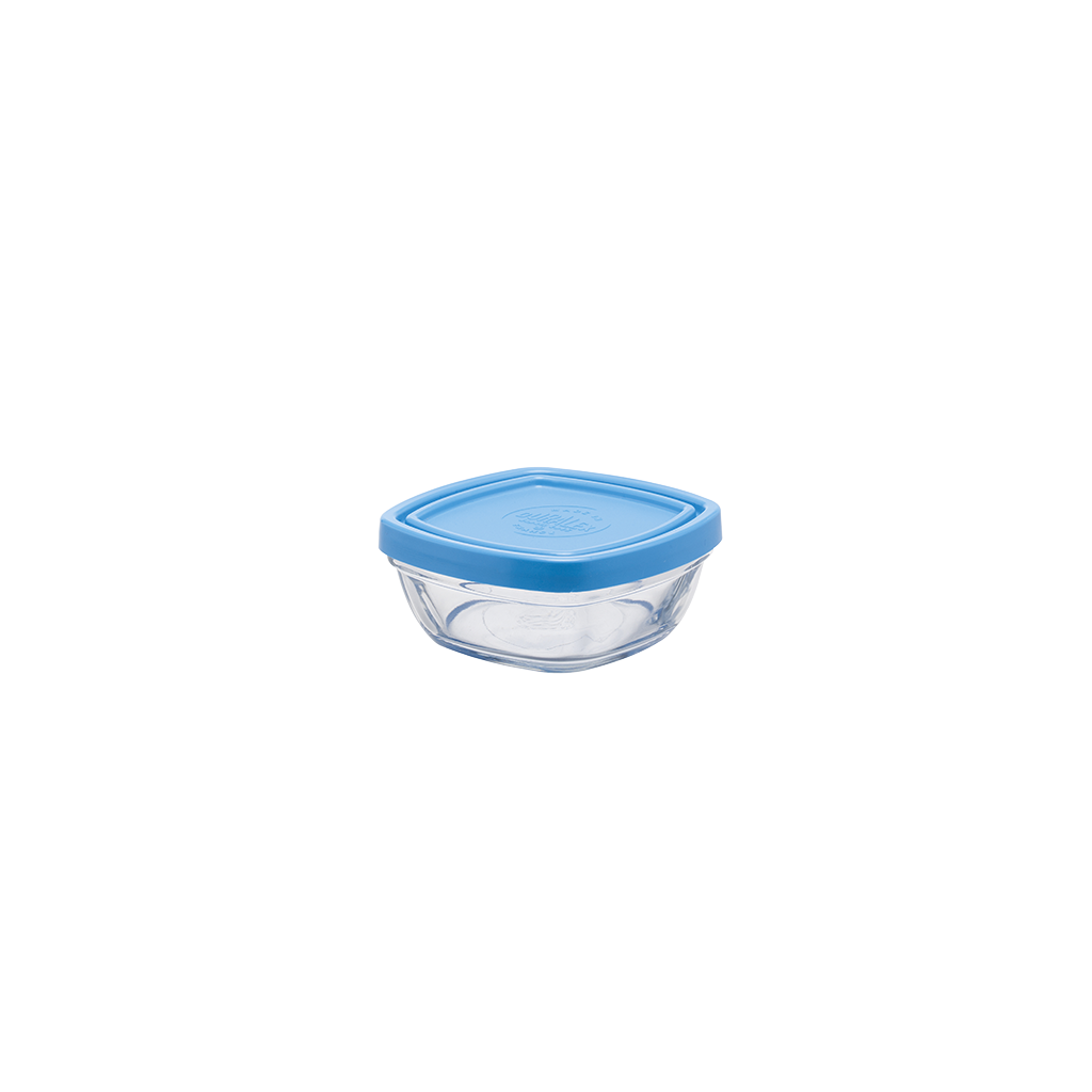 Freshbox - Boite de conservation carrée couvercle bleu 15cl