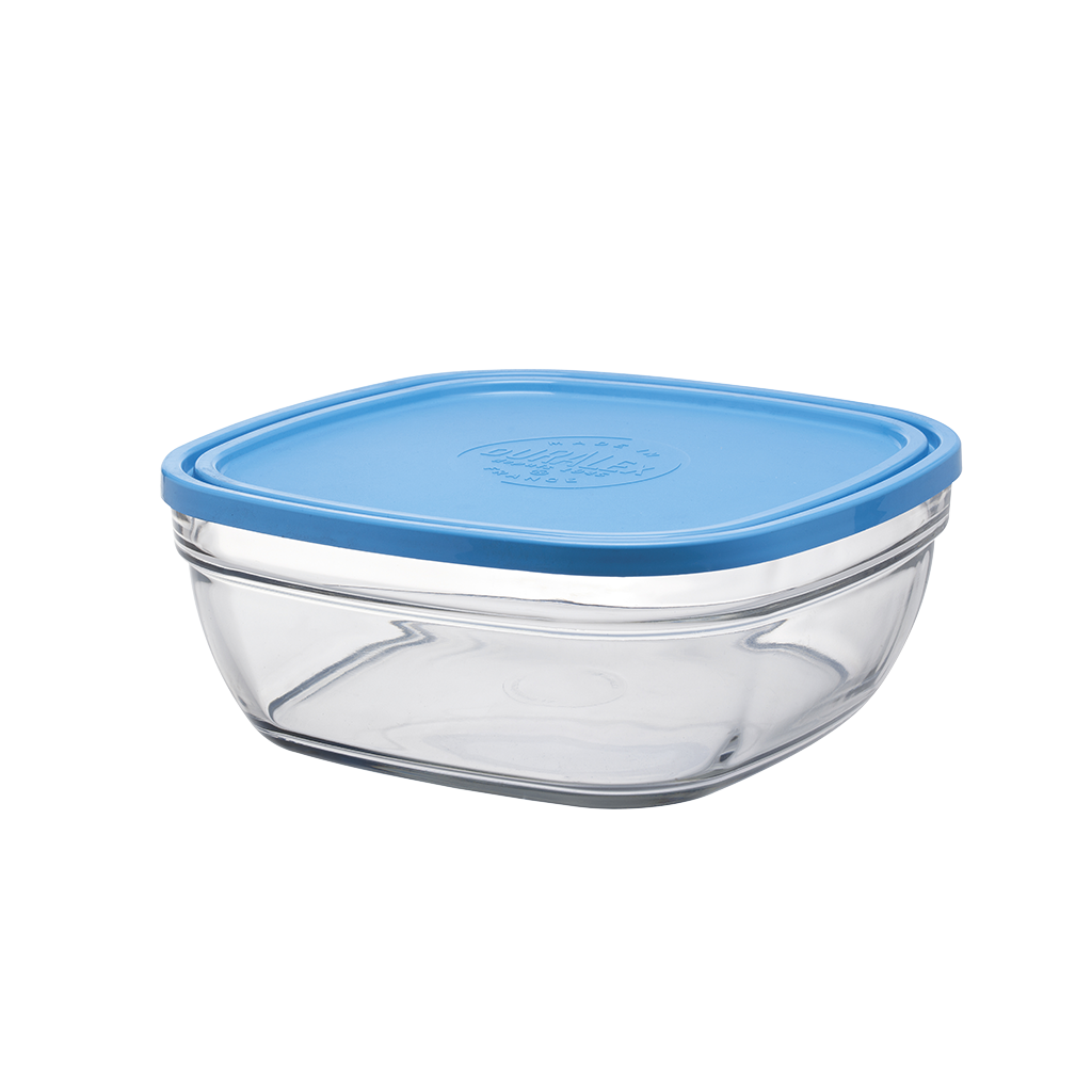 Freshbox - Boite de conservation carrée couvercle bleu 3,1L