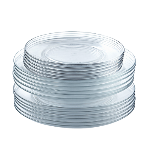 Lys - Set 18 pièces Assiettes en verre transparent