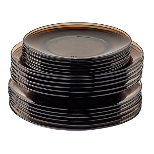 Lys - Set 18 pièces Assiettes en verre transparent