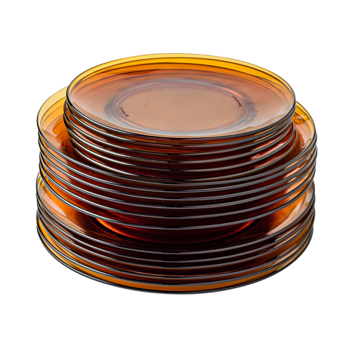 Lys - Set 18 pièces Assiettes en verre transparent