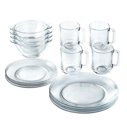 [MM] Set de premier équipement - Lys - Assiettes ,Mug 31 cl et Bol à oreilles 51 cl-  (Lot de 16)