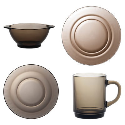 Assiettes Plates Duralex Creole - Lot De 6 - Diamètre 23.5 Cm - Verre Trempé Résistant - Fabriqué En France - Lave-vaisselle, Micro-ondes