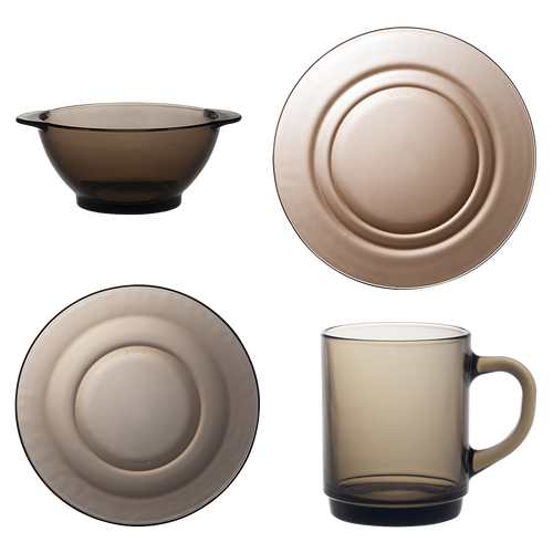 [MM] Set de premier équipement - Lys - Assiettes ,Mug 31 cl et Bol à oreilles 51 cl-  (Lot de 16)